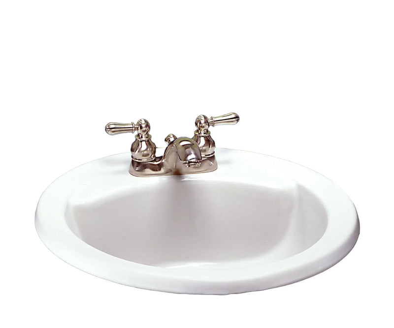 Cadet Round 4-in Center Drop-In Bathroom Sink/Basin with Overflow, White, 19-in Y8404