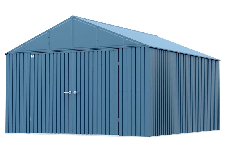 12x14-ft Blue Grey Corrosion-Resistant Steel Shed D8415