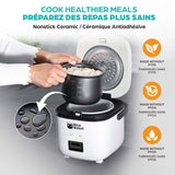 Ceramic Nonstick Rice Cooker, White, 1-qt