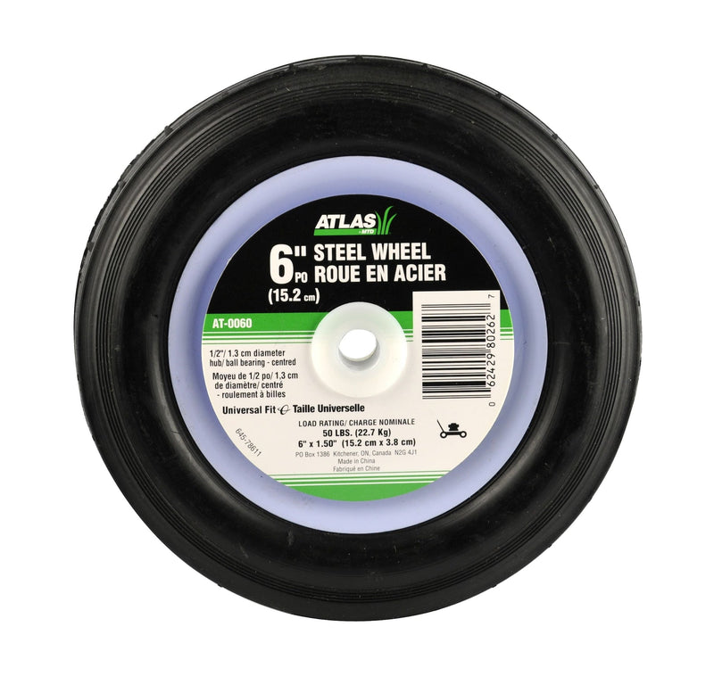 Steel Mower Wheel with Ball Bearings, 6-in R7413