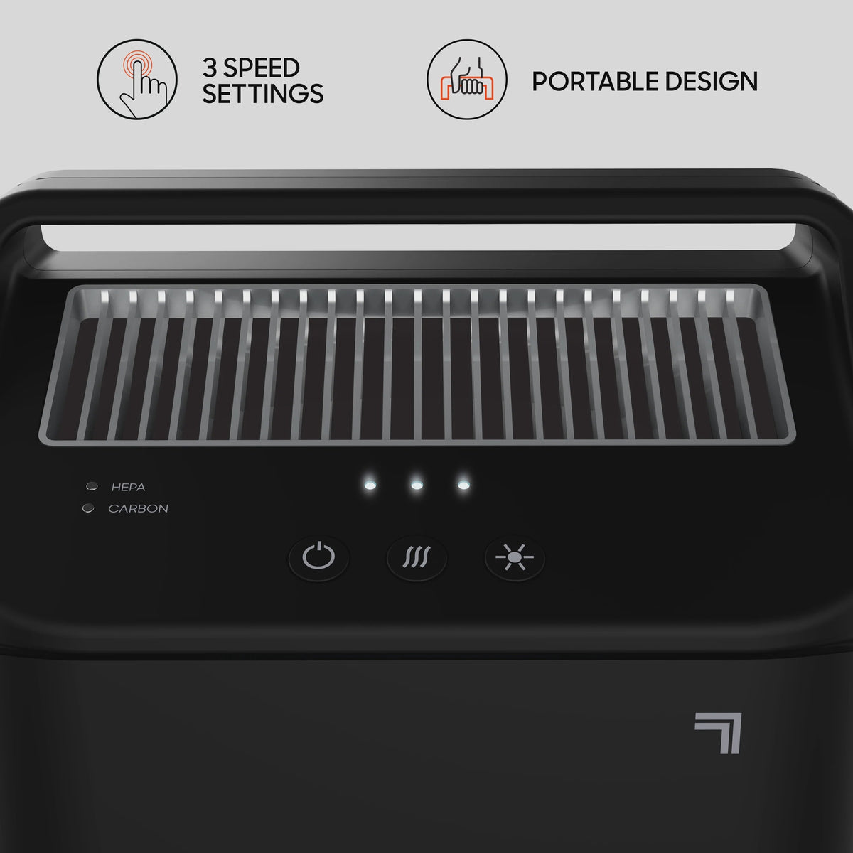 Sharper Image True HEPA Air Purifier, Covers up to 125 Sq. feet 3 Speed Settings, Black