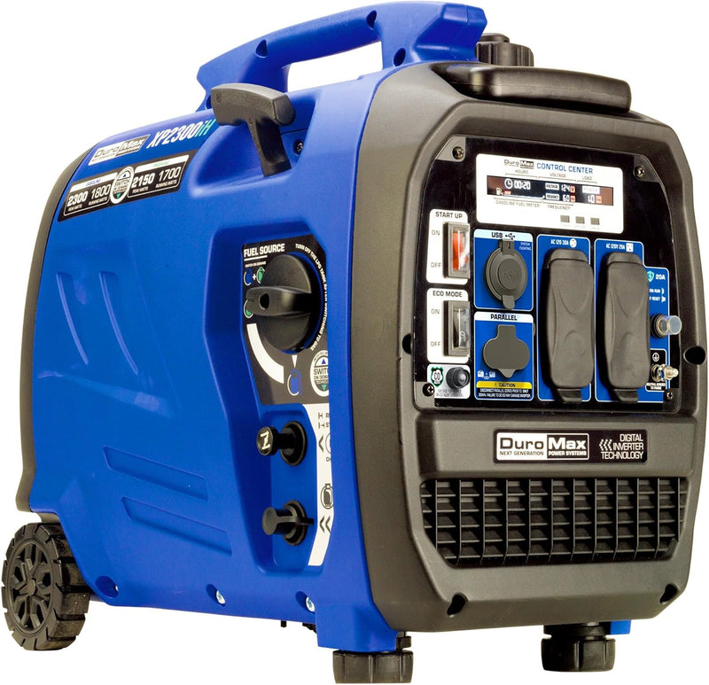 2300-watt dual-fuel portable digital inverter generator - Dual fuel (gasoline and propane), suitable for RVs and emergency use H4802