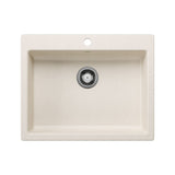 CSA Single Bowl Drop-In Kitchen Sink, Soft White, 25-in