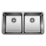 Formera 33-in 50/50 Double Bowl Undermount Stainless Steel Kitchen Sink