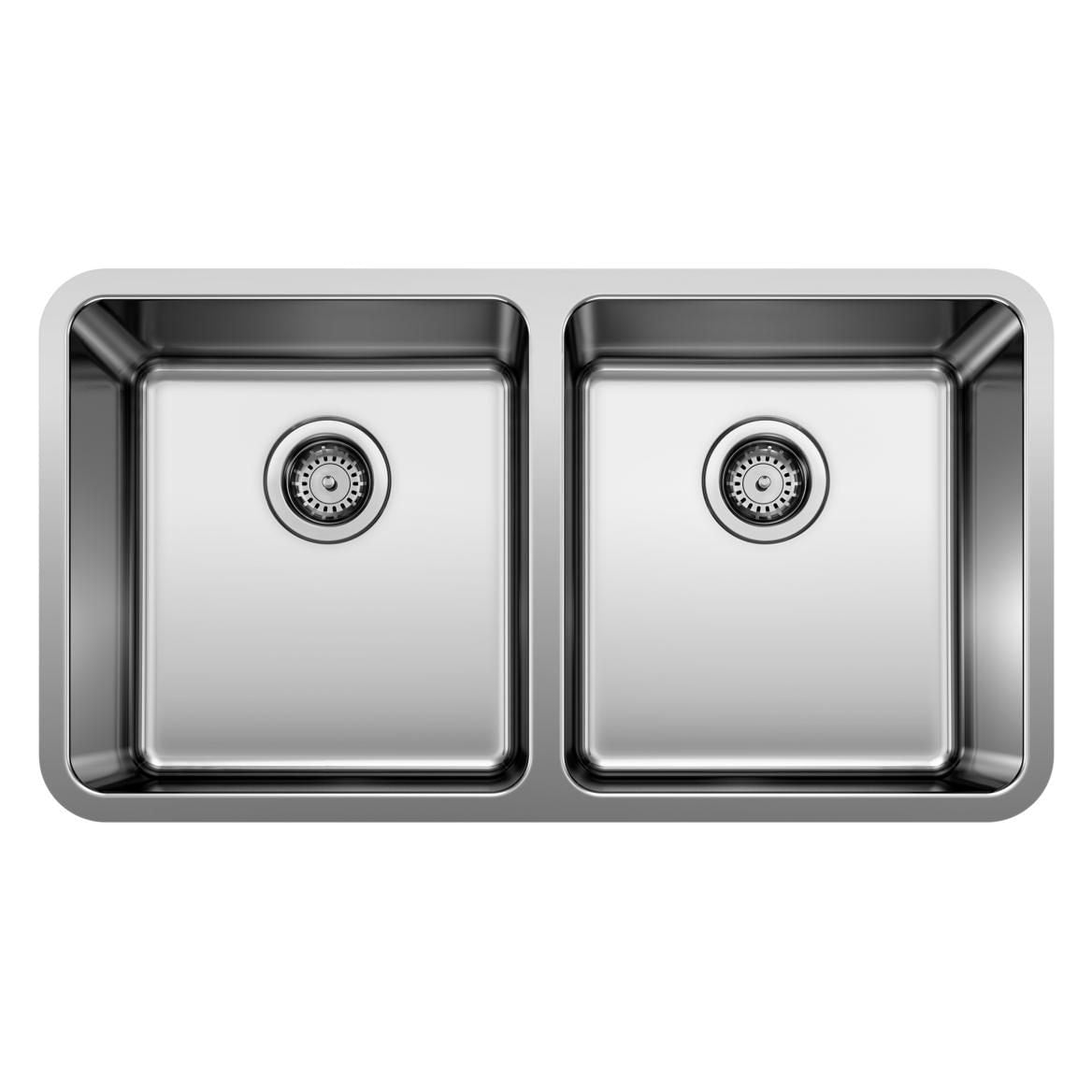 Formera 33-in 50/50 Double Bowl Undermount Stainless Steel Kitchen Sink