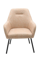 Vintage Beige Tufted Fabric Upholstered Dining Chair