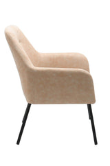 Vintage Beige Tufted Fabric Upholstered Dining Chair