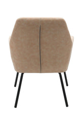 Vintage Beige Tufted Fabric Upholstered Dining Chair