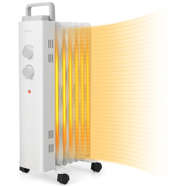 1500W Oil Filled Space Heater Electric Oil Radiant Heater w/ Safety Protection L1811