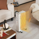 1500W Oil Filled Space Heater Electric Oil Radiant Heater w/ Safety Protection