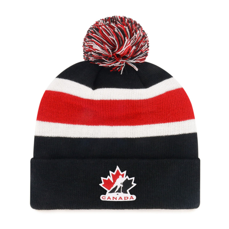 Fan Favorite Adult Standard Mass Knit Toque with Breakaway Cuff and Pom Pom G5426