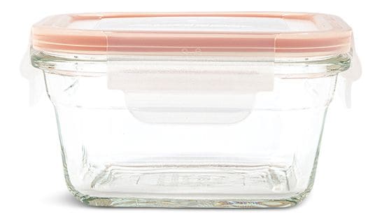 Square Glass Food Storage Container with Leakproof Lid, 405-mL F4438