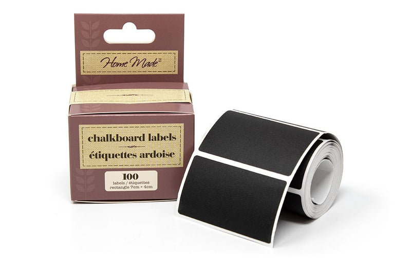Home Made Chalkboard Sticker Labels for Storage Containers and Mason Jars, 100-pk D5578