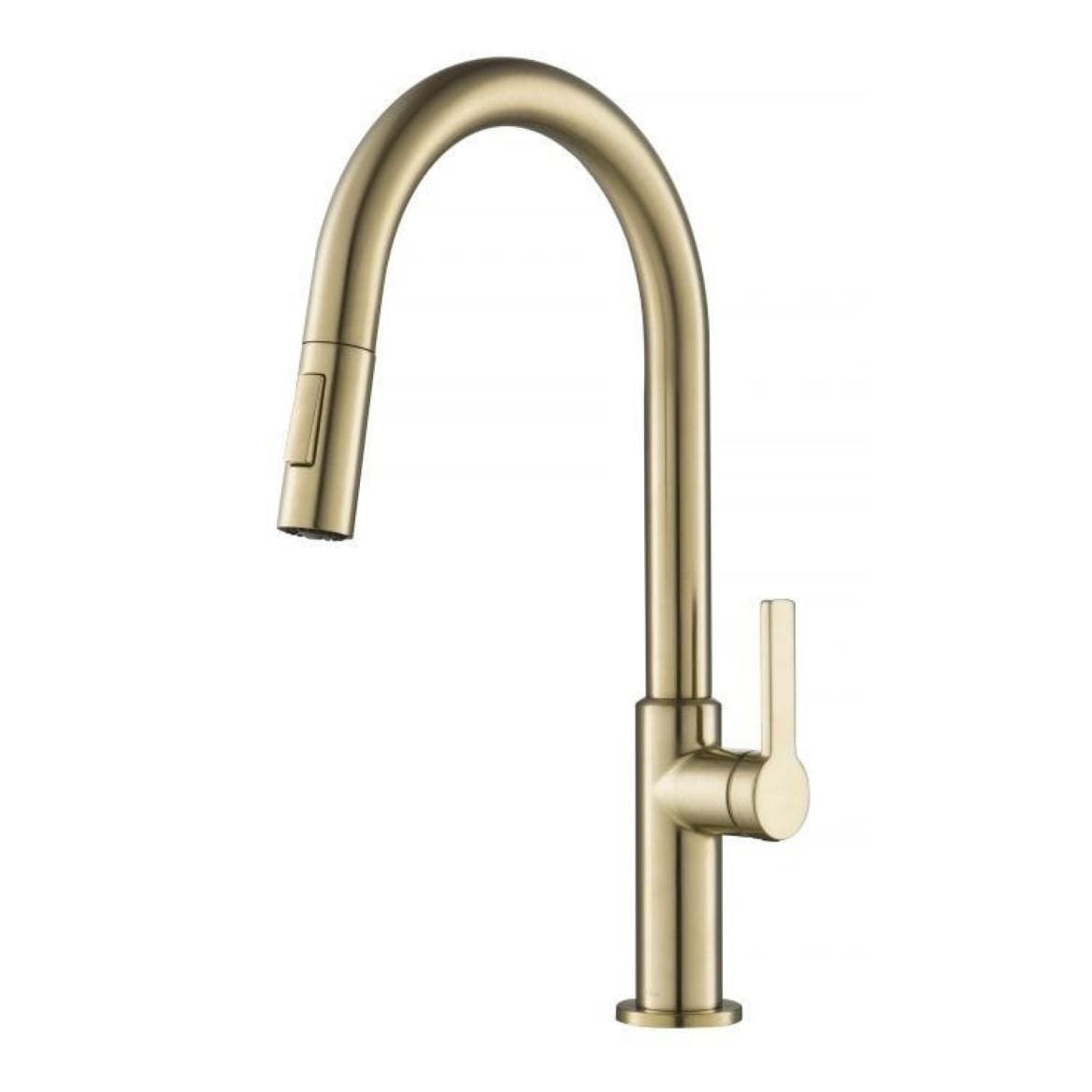 Oletto Single Handle Pull-Down Kitchen Faucet, Spot Free Antique Champagne Bronze