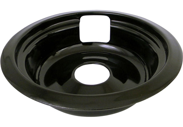 62489 Universal Porcelain Stove Deep-Draw Drip Pan with Trim Ring, Black, 6-in K1709