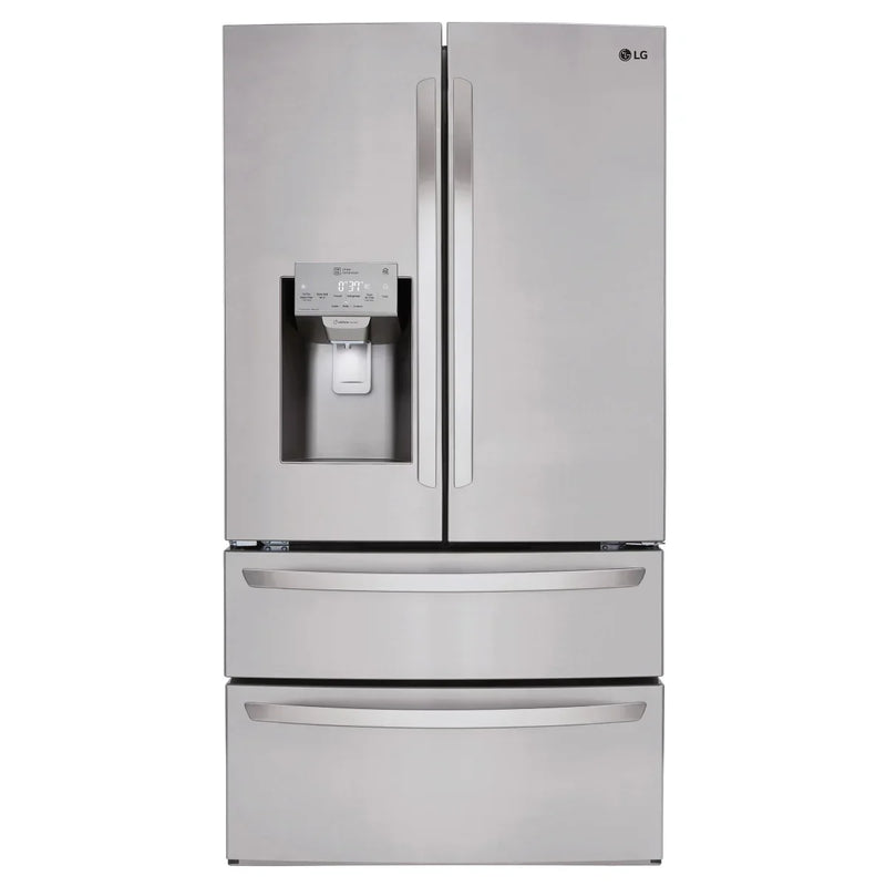 36 in. 28 cu. ft. Stainless-steel French Door Refrigerator with Smudge-resistant Finish and SmartThinQ Wi-Fi A6715