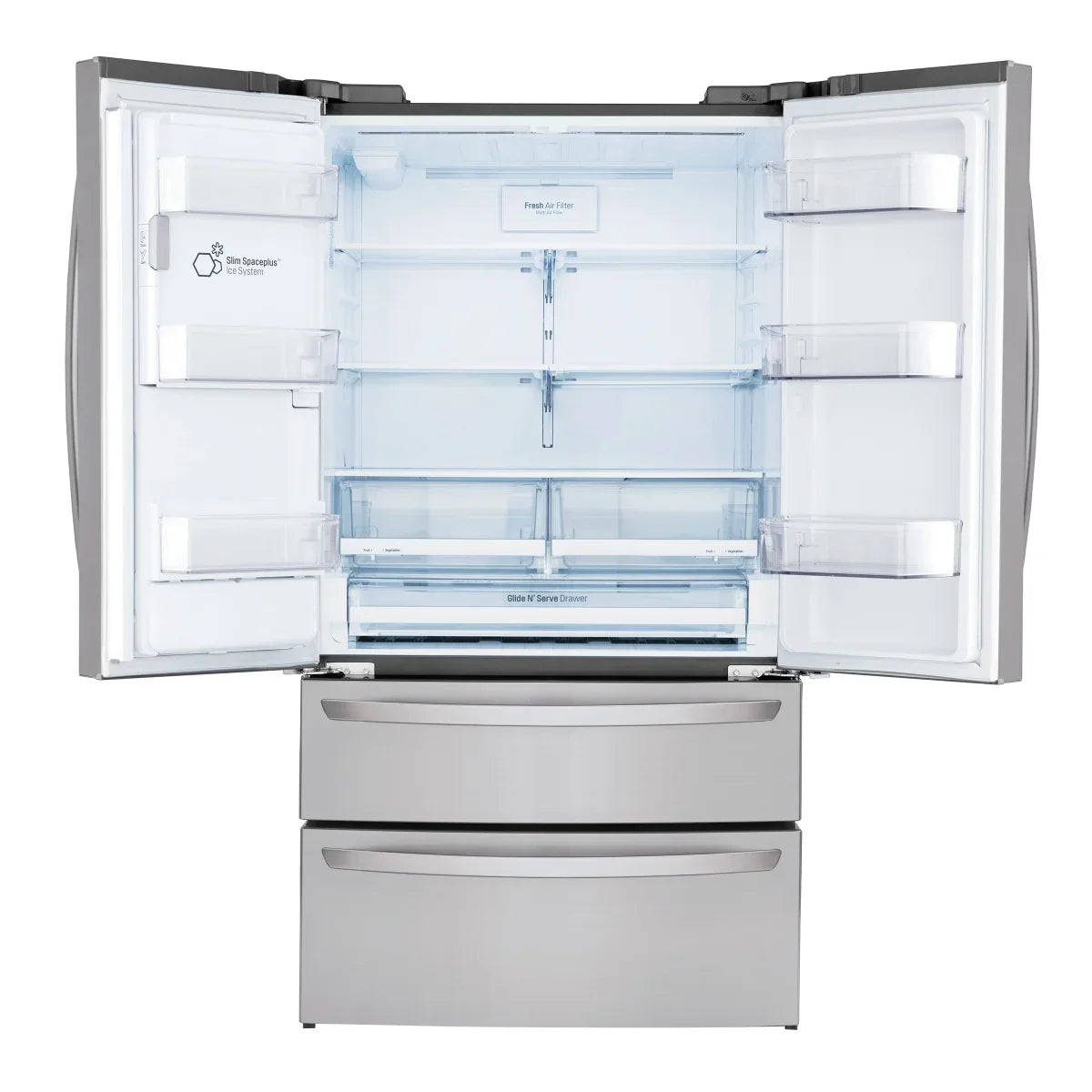 36 in. 28 cu. ft. Stainless-steel French Door Refrigerator with Smudge-resistant Finish and SmartThinQ Wi-Fi