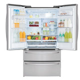 36 in. 28 cu. ft. Stainless-steel French Door Refrigerator with Smudge-resistant Finish and SmartThinQ Wi-Fi