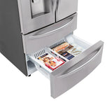 36 in. 28 cu. ft. Stainless-steel French Door Refrigerator with Smudge-resistant Finish and SmartThinQ Wi-Fi