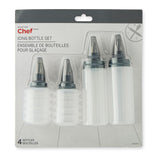 Icing Bottle Set with 4 Different Tips, 4-pc