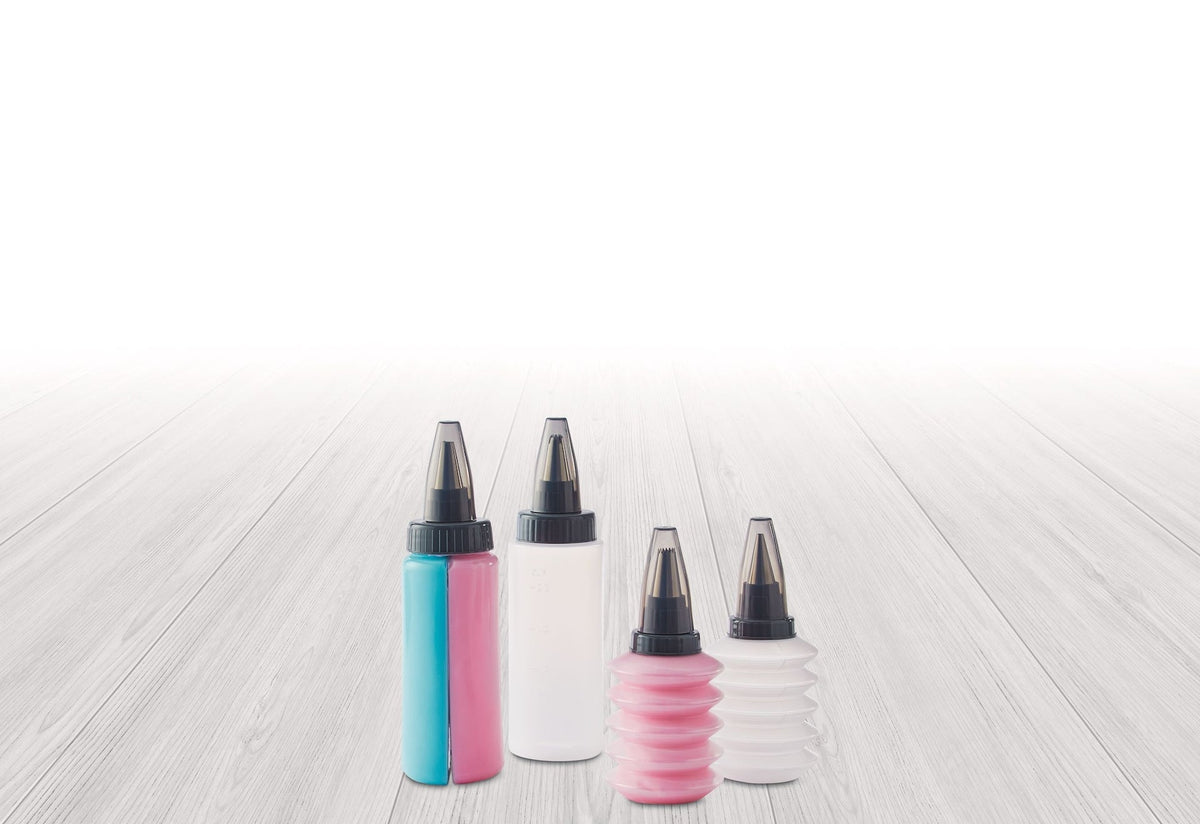 Icing Bottle Set with 4 Different Tips, 4-pc