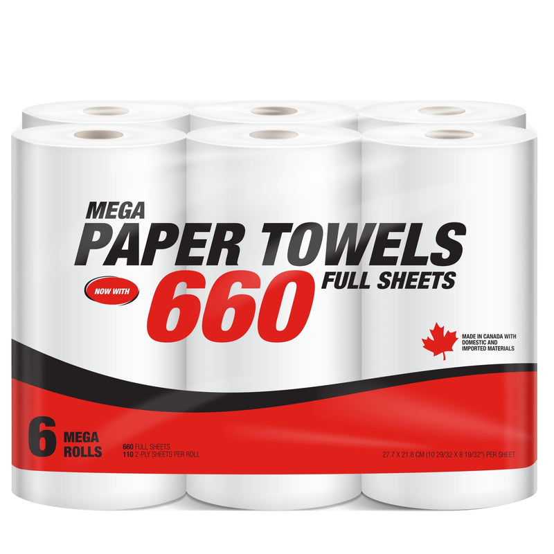 Mega-Format Roll Paper Towel, 2-ply, Full Sheets J2926
