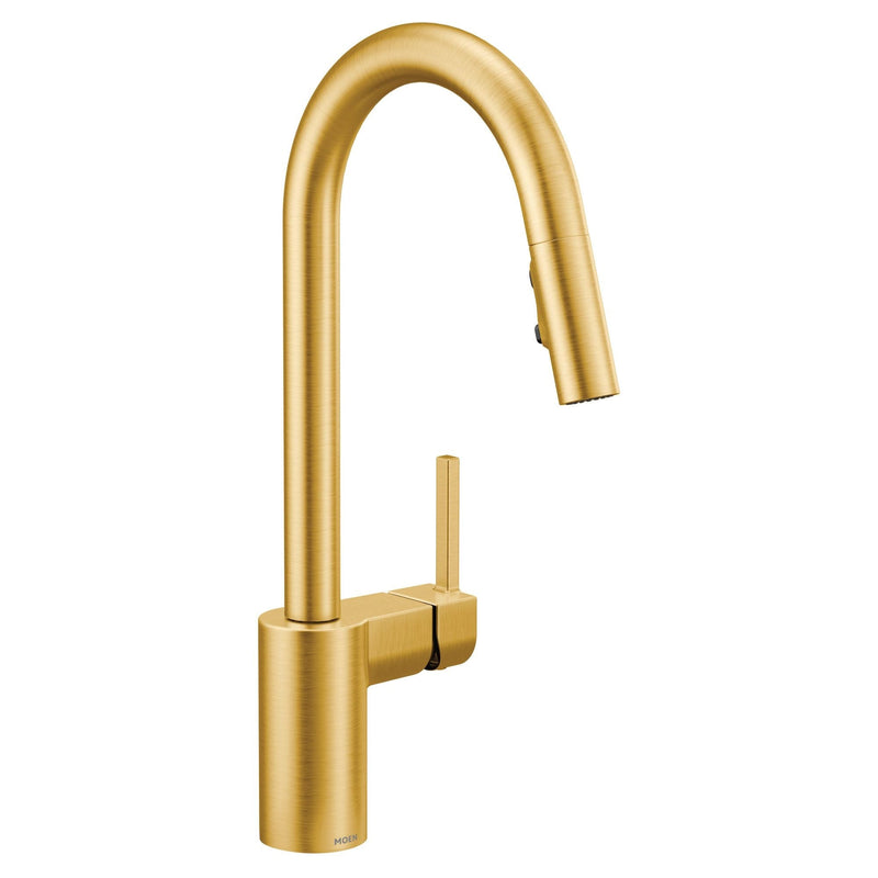 Align Single Handle High Arc Pull Down Sprayer Kitchen Faucet, Brushed Gold L4102