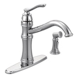 Belfield Single Handle High Arc Kitchen Faucet with Side Sprayer, Chrome