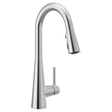 Sleek Single Handle High Arc Pull Down Sprayer Kitchen Faucet with Power Boost, Chrome