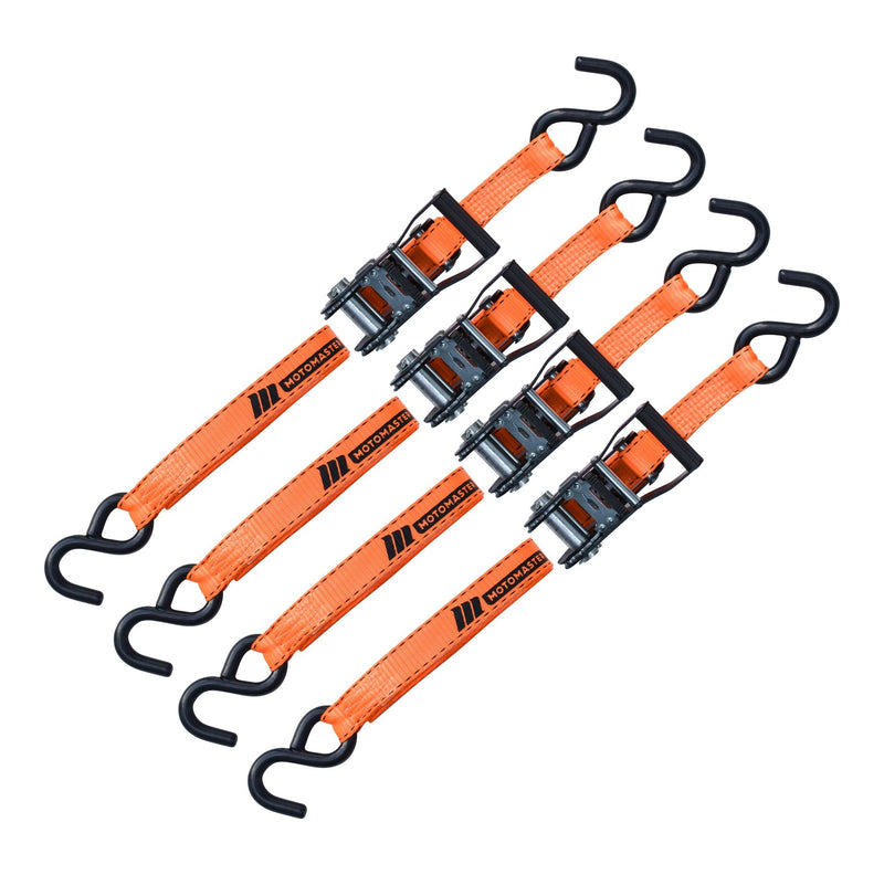 3,000-lb Heavy Duty Ratchet Tie Down Strap, Non-Padded, 1-in x 10-ft, 4-pk B6145