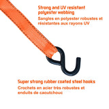 3,000-lb Heavy-Duty Ratchet Tie Down Straps, with Power Grip Padded Handles, 1.25-in x 10-ft, 2-pk