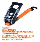 3,000-lb Heavy-Duty Ratchet Tie Down Straps, with Power Grip Padded Handles, 1.25-in x 10-ft, 2-pk