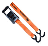 3,000-lb Heavy-Duty Ratchet Tie Down Straps, with Power Grip Padded Handles, 1.25-in x 10-ft, 2-pk