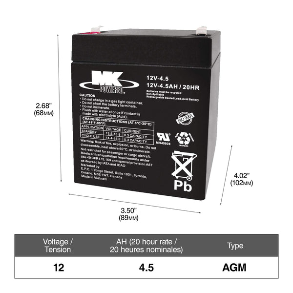 ELIMINATOR AGM Group Size 24F/34R Battery, 750 CCA O9493
