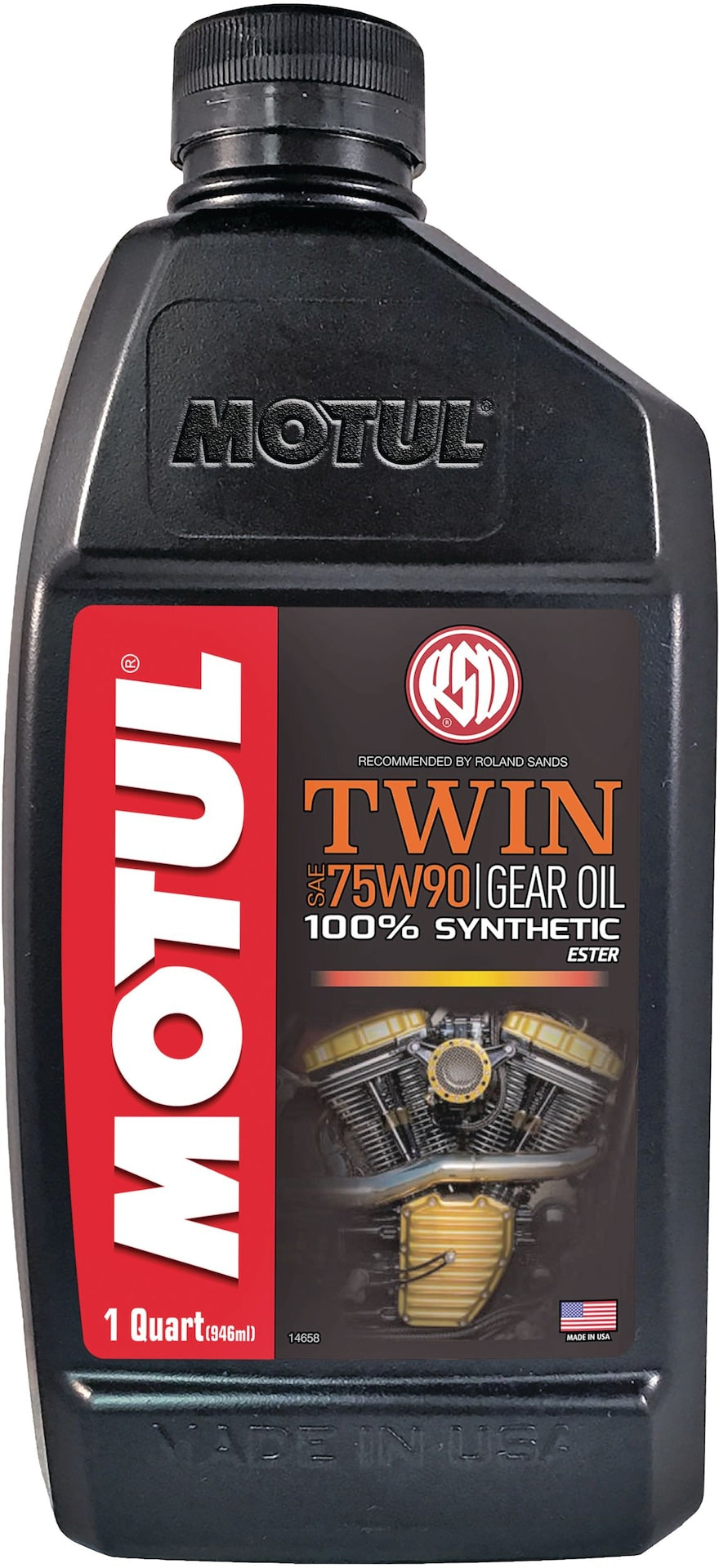 Twin Synthetic Gear Motorcycle Oil 75W90, 946-mL
