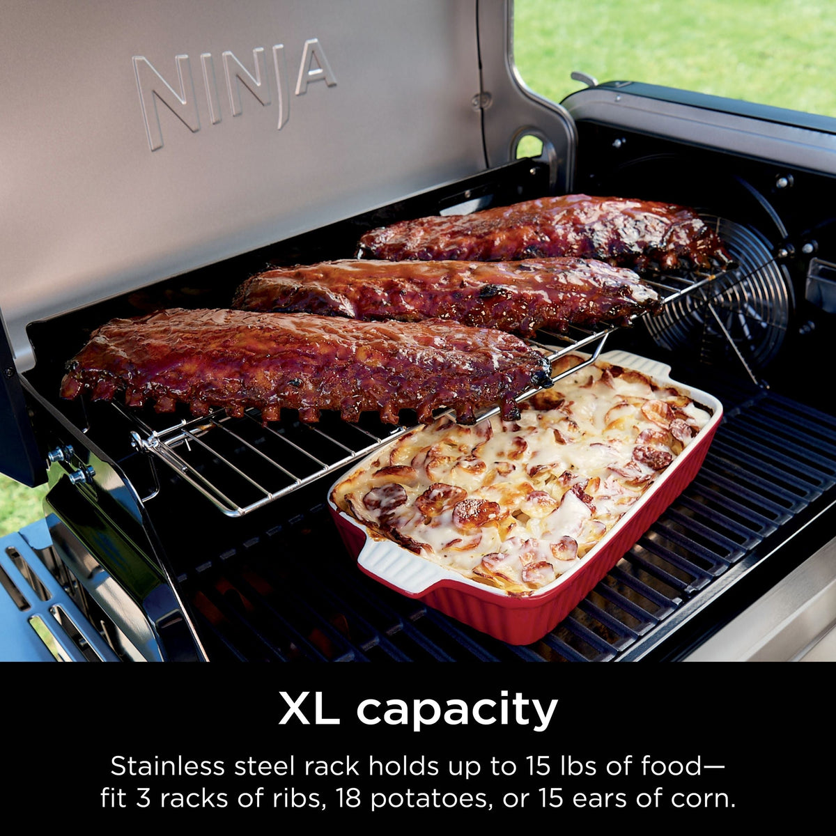 FlexFlame Upgrades Expandable Stainless Steel Roast & Smoke Rack