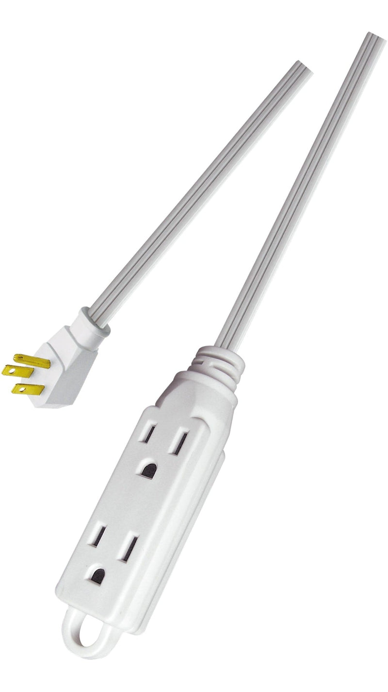 16/3 All-Purpose Extension Cord, Light-Duty, 3 Grounded Outlets, White H2974