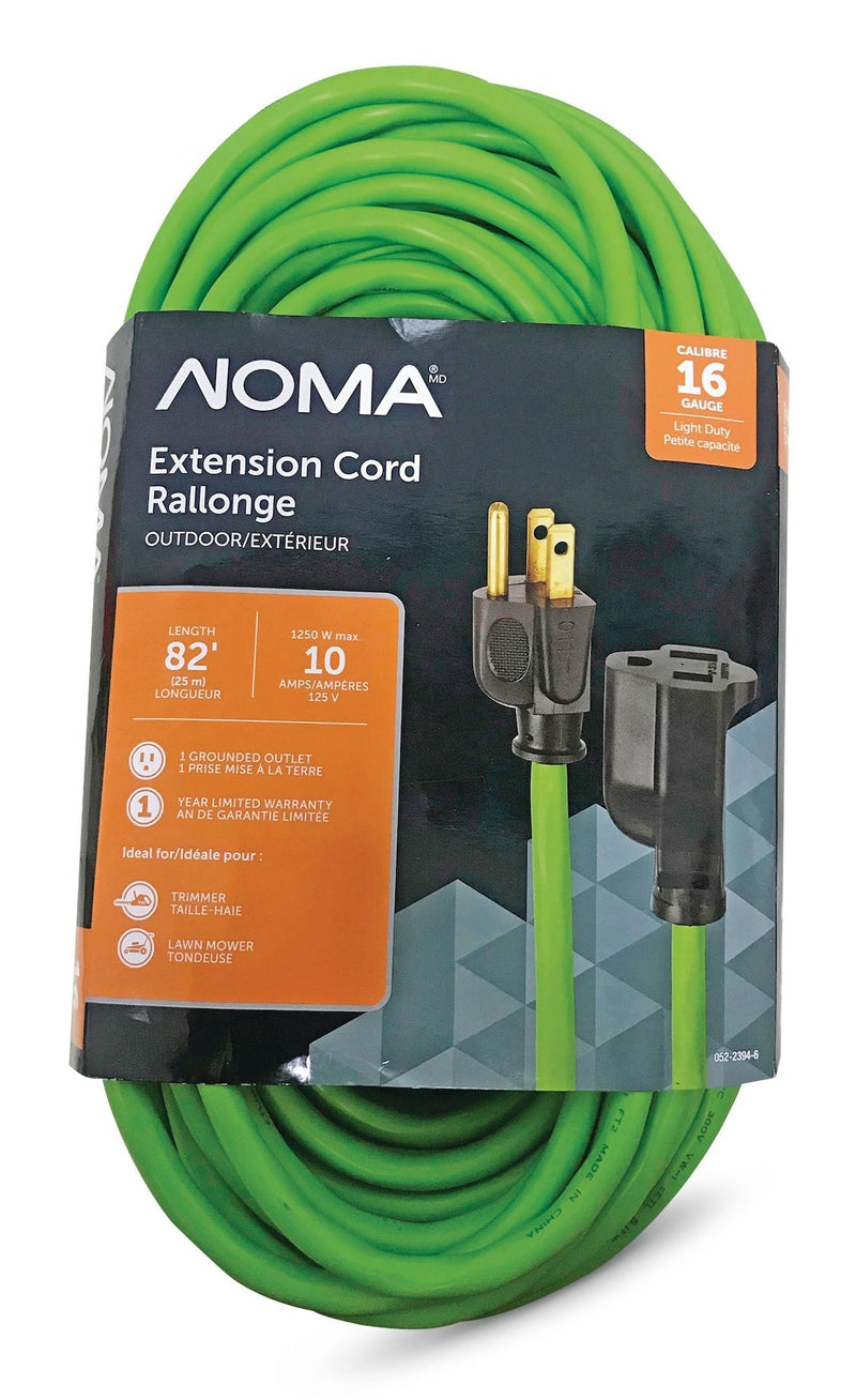 82-ft 16/3 Outdoor Extension Cord with Grounded Outlet, Lime Green W4754