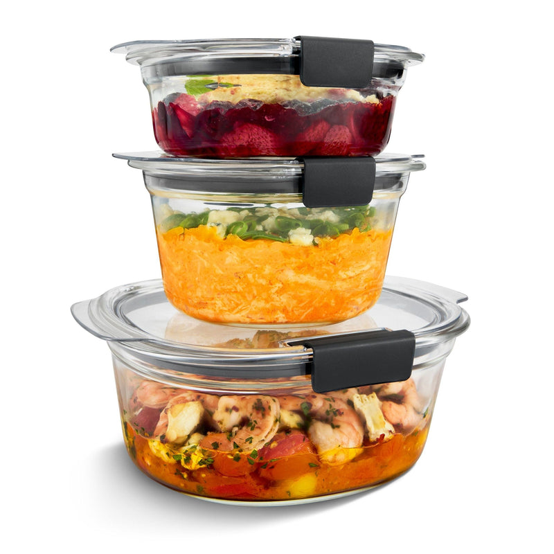 Brilliance Stainshield Glass Round Food Storage Container Set, 6-pc B2928