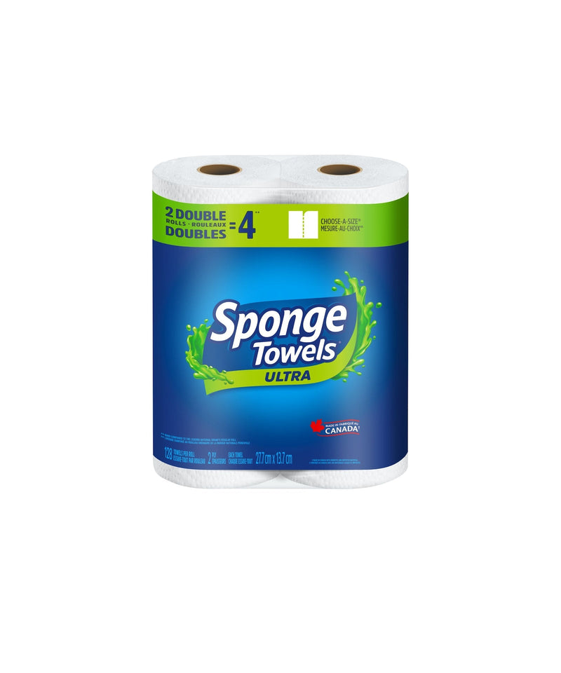 Sponge Ultra Choose-A-Size Absorbent Paper Towel, 2-Ply, 2 Double Rolls F2776