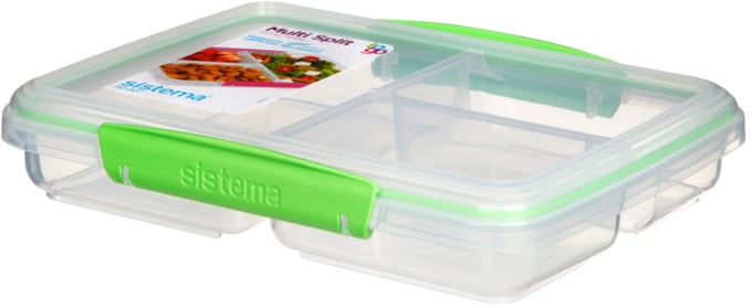 Multi Split Meal and Food Container, 820-mL (27.7 oz),with Dividers and Clips B5234