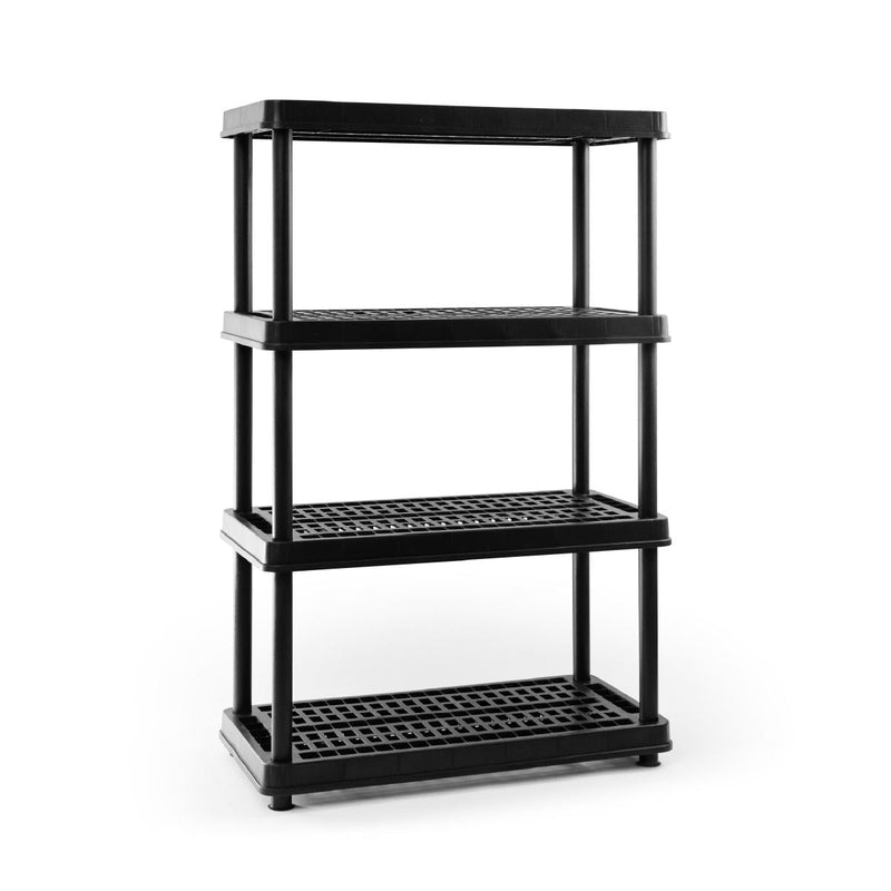 4-Shelf Resin/Plastic Storage Rack/Shelving Unit, 36 x 18 x 54-in R3090