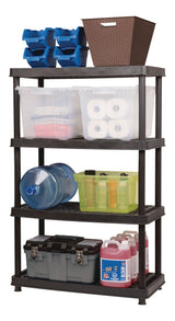 4-Shelf Resin/Plastic Storage Rack/Shelving Unit, 36 x 18 x 54-in
