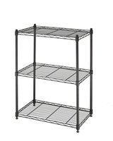 Metal 3-Tier Adjustable Wire Shelving Storage Unit, Black