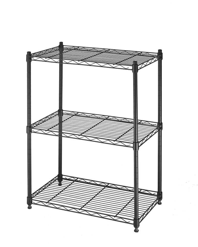 Metal 3-Tier Adjustable Wire Shelving Storage Unit, Black Z2704