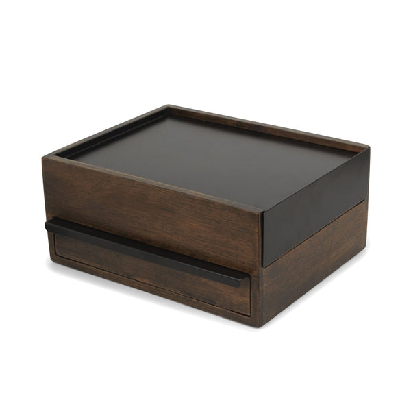 Stowit Jewelry Box, Black/Walnut Q7283