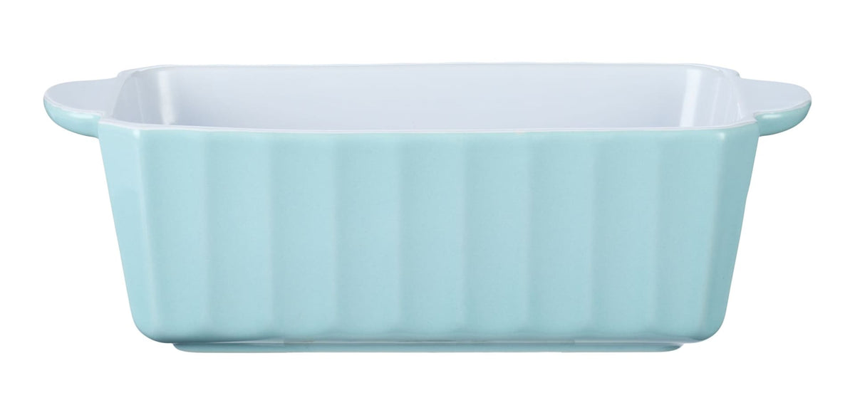 White/Blue Ceramic Loaf Baking Dish, 1-lb
