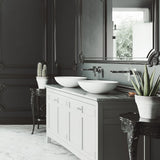 Lotus Matte Stone Round Composite Vessel Bathroom Sink/Basin with Deep Bowl, White