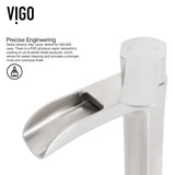 Niko Single Handle Vessel Sink Bathroom Faucet with Deck Plate, Brushed Nickel