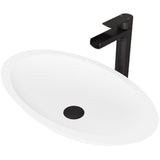 Wisteria White Bathroom Sink/Basin Set with Amada Faucet and Oval Composite Vessel